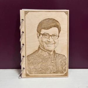 Wood Carved Diary – Custom Photo Engraved wood carved diary – custom photo engraved