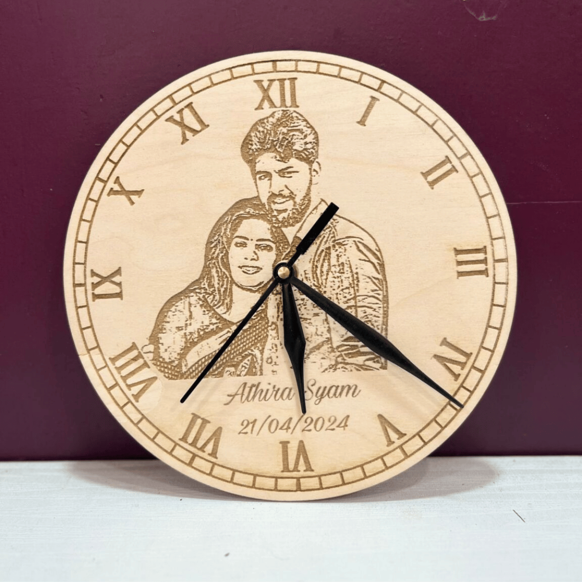customized wooden wall clock home decor