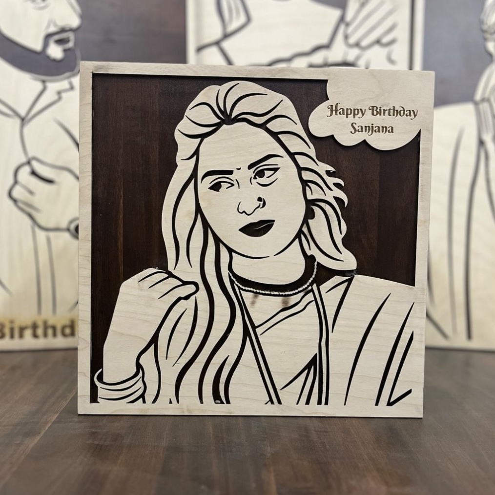 wooden portrait – custom handcrafted wooden art