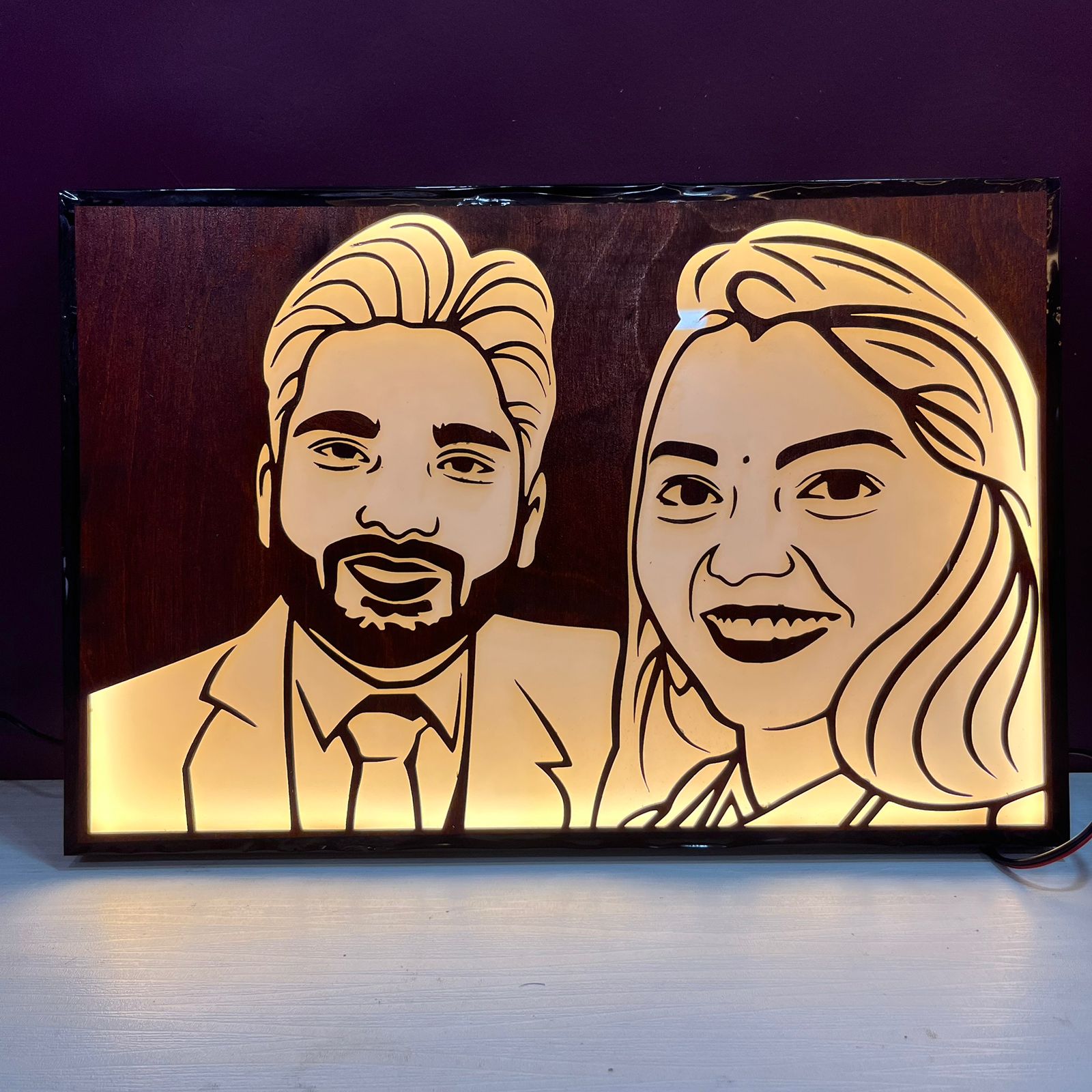 led portrait home décor