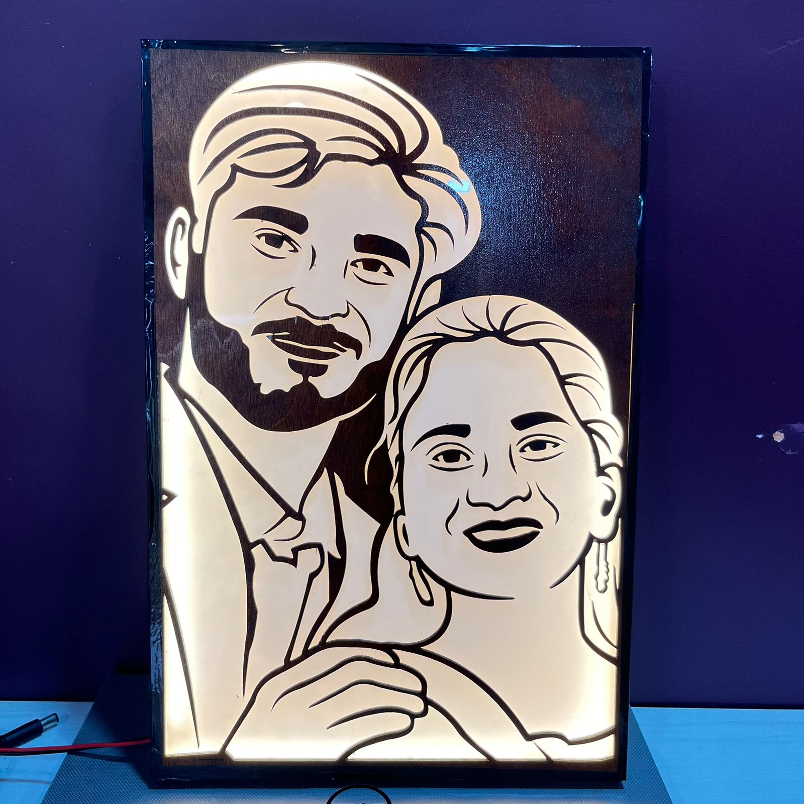led portrait home décor
