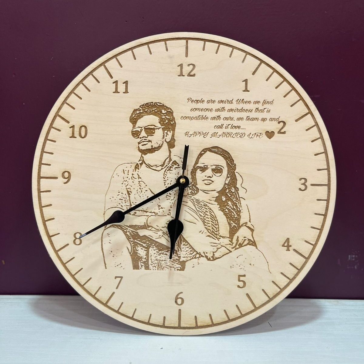 customized wooden wall clock home decor