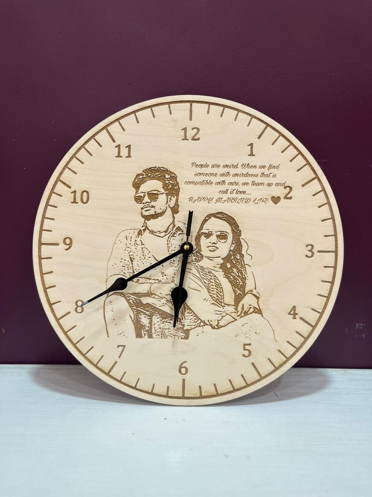 customized wooden wall clock home decor