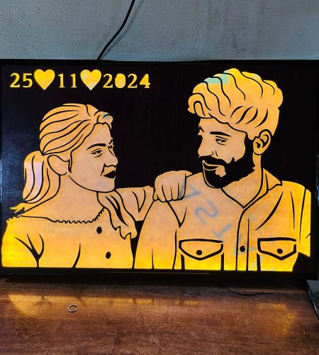 led portrait home décor